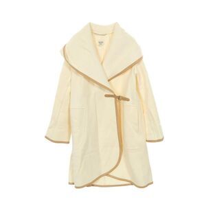 Hermes Wrap Coat Hooded Beige Wool Cashmere Wrap Coat Women's Used A